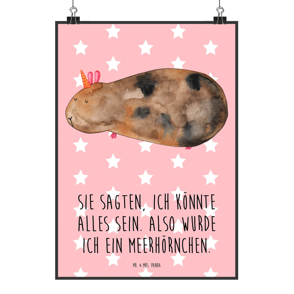 Poster unicorn Guinea pig Wandposter, Kunstdruck, Wanddeko, Raumdekoration, Handgemaltes Poster, Wanddekoration, Küchenposter, Posterdruck, Poster, Wanddeko Bild, Kinderposter, Bild, Designposter, Mr. & Mrs. Panda Poster, Einhorn, Einhörner, Einhorn Deko, Unicorn, Meericorn, Meerhörnchen, Meerschweinchen, Meerschwein