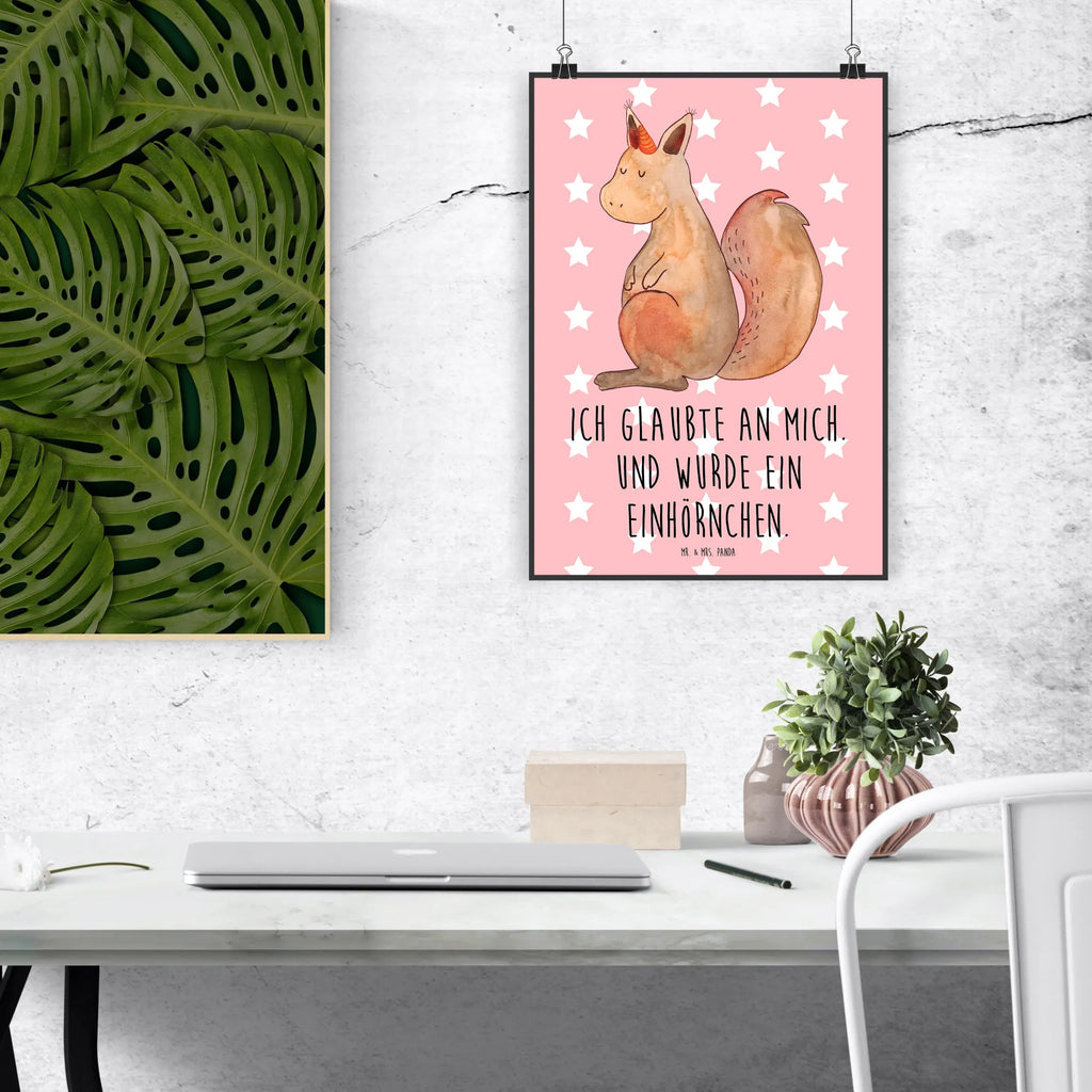 Poster unicorn Believe Plakat, Mr. & Mrs. Panda Poster, drucke, kunstposter, grafikposter, Wandschmuck, Poster, Bild, Wanddekoration, kunstdruck poster, Kunstdruck, Posterdruck, kunst für die wand, Wandposter, Wanddeko Bild, wanddruck, wanddeko, Deko Bild, Bild für Wand, Wandbild, Designposter, wandkunst, Einhorn Deko, Einhörner, Einhorn, Unicorn, Eichhörnchen, Eichhorn, Einhörnchen