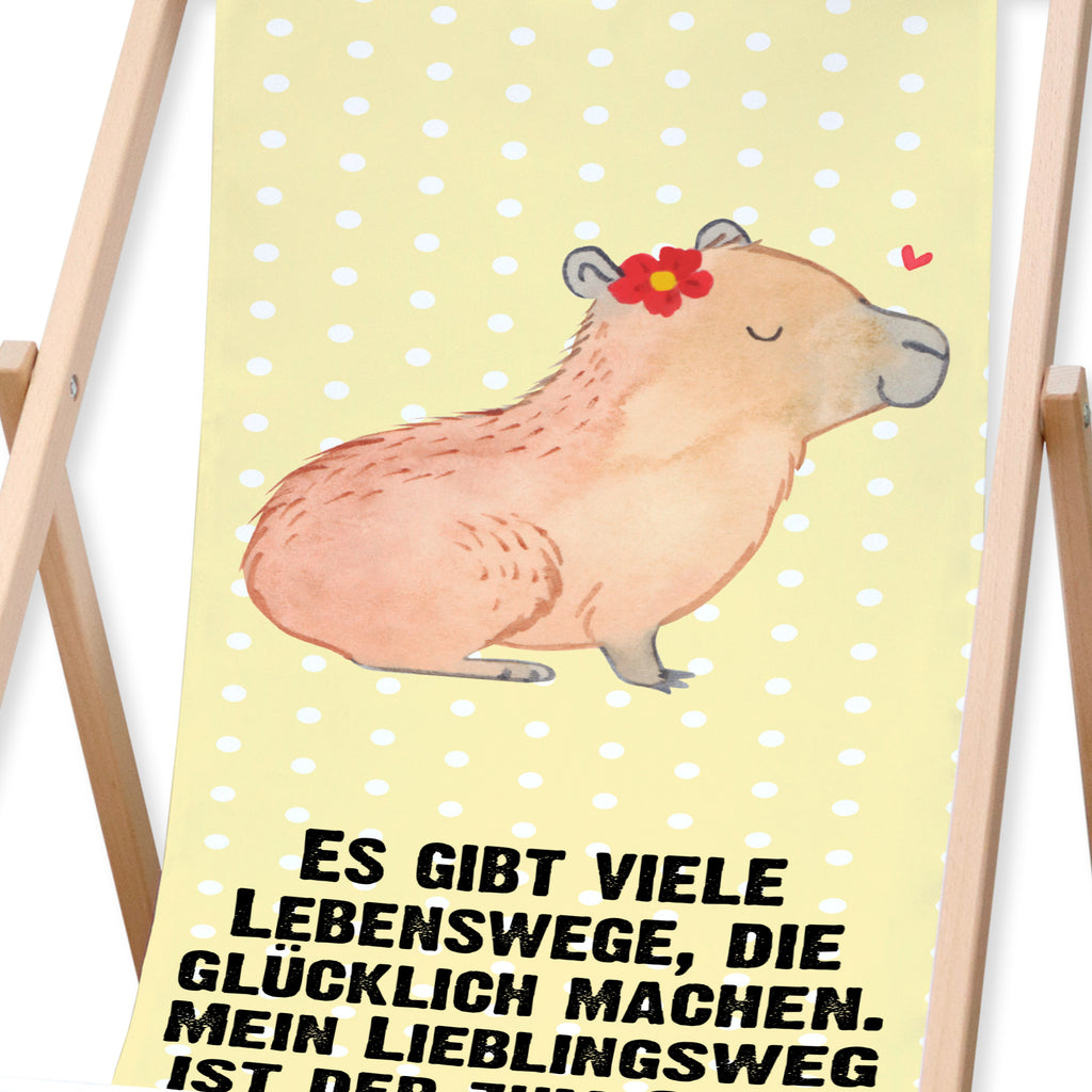 Gartenliege Capybara Blume Sonnenliege, Strandliege, Liege, Liegestuhl, Gartenliege, Gartenstuhl, Tiermotive, Gute Laune, lustige Sprüche, Tiere, Capybara