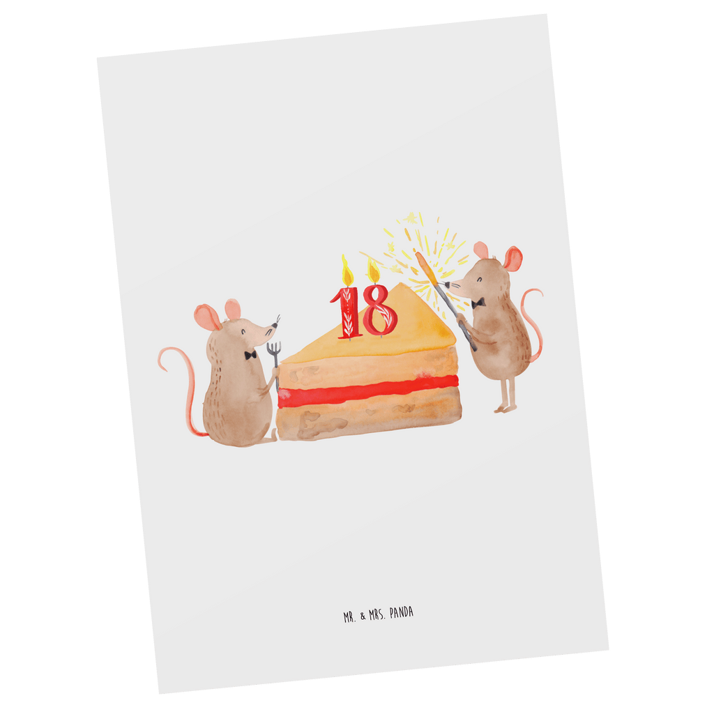 Postkarte 18. Geburtstag Mäuse Kuchen Geschenkkarte, Grußkarte, Karte, Einladung, Ansichtskarte, Geburtstagskarte, Einladungskarte, Dankeskarte, Geburtstag, Geburtstagsgeschenk, Geschenk, Maus, Geburtstage, Happy Birthday, Geburtstagsfeier