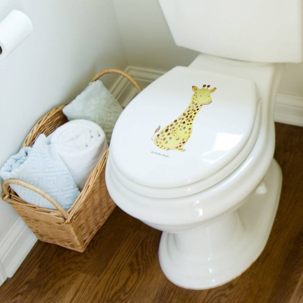 Motiv WC Sitz Giraffe Zufrieden Klobrille, Klodeckel, Toilettendeckel, WC-Sitz, Toilette, Afrika, Wildtiere, Giraffe, Zufrieden, Glück, Abenteuer