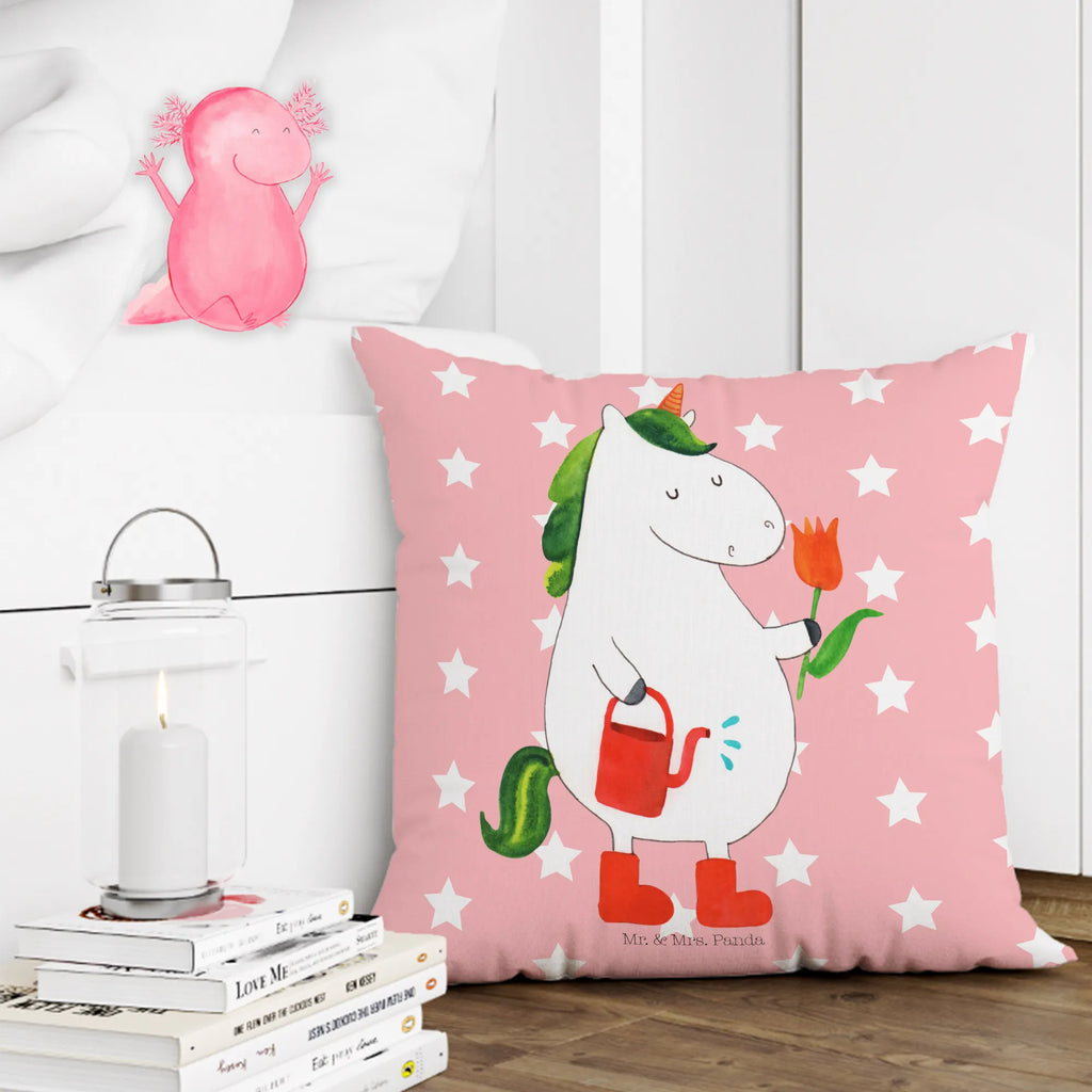 Cushion unicorn gardener bed, fluffy, cushion, pillows, settee, pad, sofa, pillow case, bedroom, 40x40, couch, Pillow, soft, 40 x 40, unicorn, unicorns, Girlfriend gift, Watering-Can, gardener present, Flower, Unicorn, garden, gardener gift