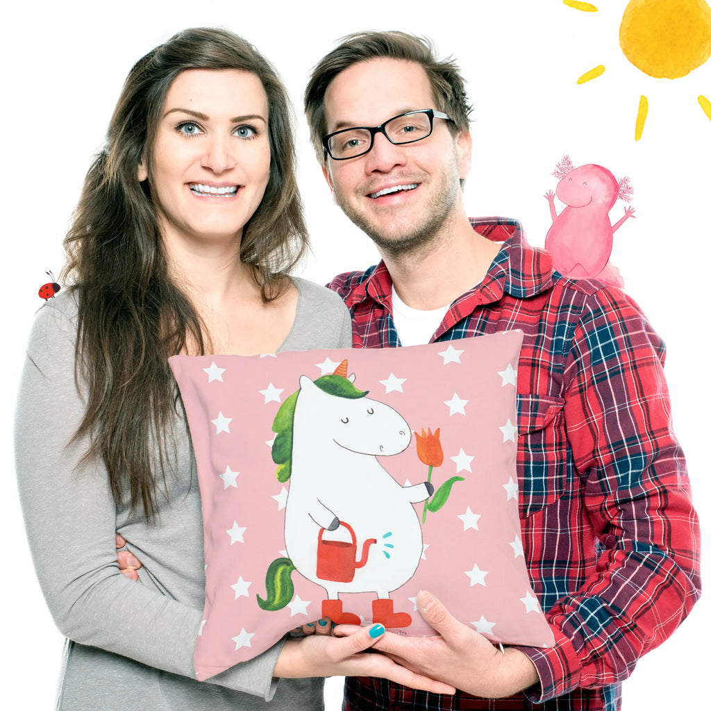 Cushion unicorn gardener bed, fluffy, cushion, pillows, settee, pad, sofa, pillow case, bedroom, 40x40, couch, Pillow, soft, 40 x 40, unicorn, unicorns, Girlfriend gift, Watering-Can, gardener present, Flower, Unicorn, garden, gardener gift