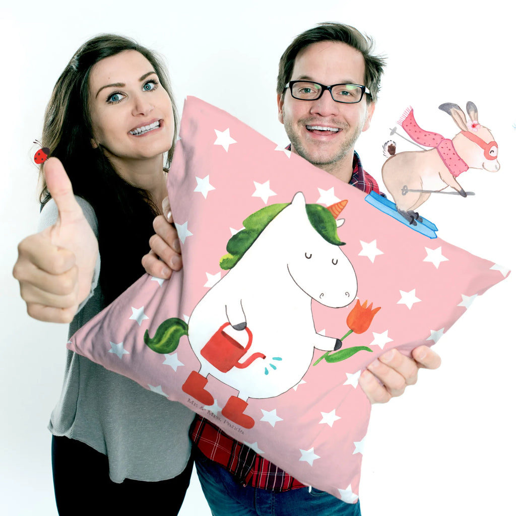 Cushion unicorn gardener bed, fluffy, cushion, pillows, settee, pad, sofa, pillow case, bedroom, 40x40, couch, Pillow, soft, 40 x 40, unicorn, unicorns, Girlfriend gift, Watering-Can, gardener present, Flower, Unicorn, garden, gardener gift