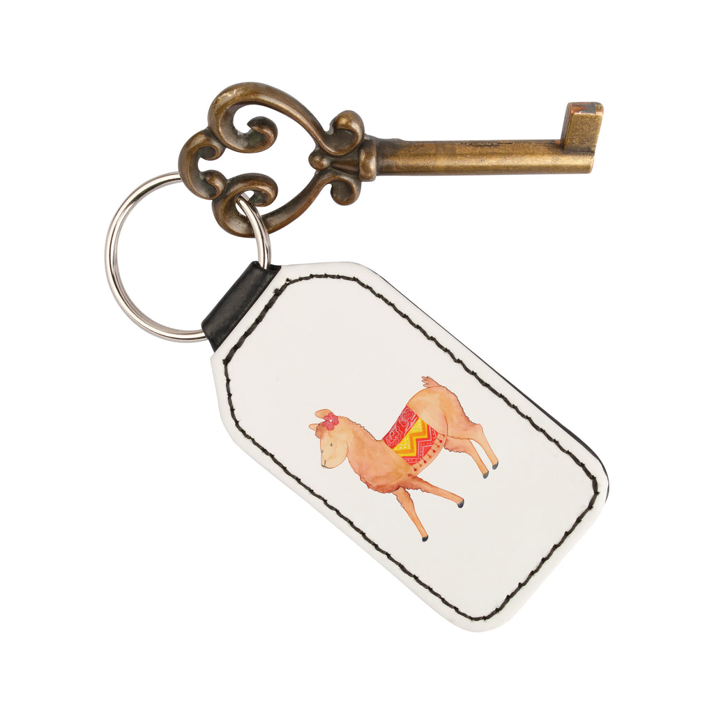 Rechteckig Schlüsselanhänger Alpaka stolz Schlüsselanhänger, Anhänger, Taschenanhänger, Glücksbringer, Schutzengel, Alpaka, Lama