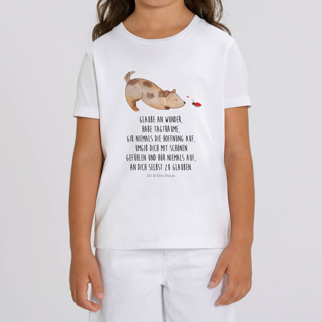 Organic Kinder T-Shirt Hund Marienkäfer Kinder T-Shirt, Kinder T-Shirt Mädchen, Kinder T-Shirt Jungen, Hund, Hundemotiv, Haustier, Hunderasse, Tierliebhaber, Hundebesitzer, Sprüche, Hunde, Hundespruch, Marienkäfer, Mischling, Mischlinghund