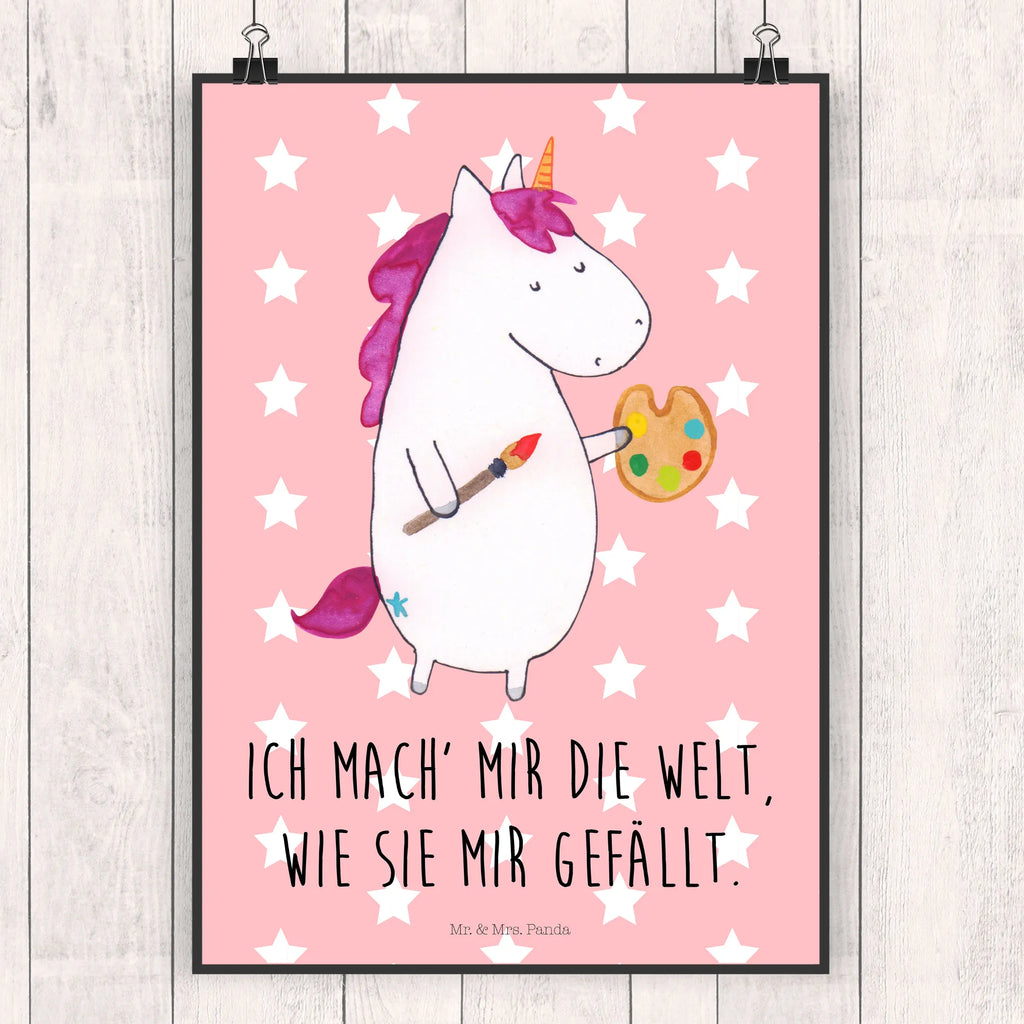 Poster unicorn Artist unicorn, unicorns, Brush, Painter gift, Artist, Artist present, Pen, English, Painting, Unicorn, Gift, Artist gift, Drawing, World