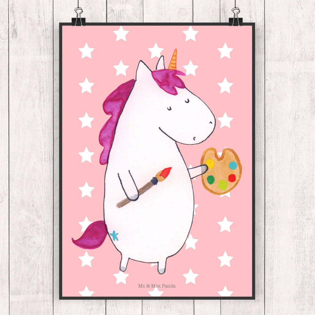 Poster unicorn Artist unicorn, unicorns, Brush, Painter gift, Artist, Artist present, Pen, English, Painting, Unicorn, Gift, Artist gift, Drawing, World