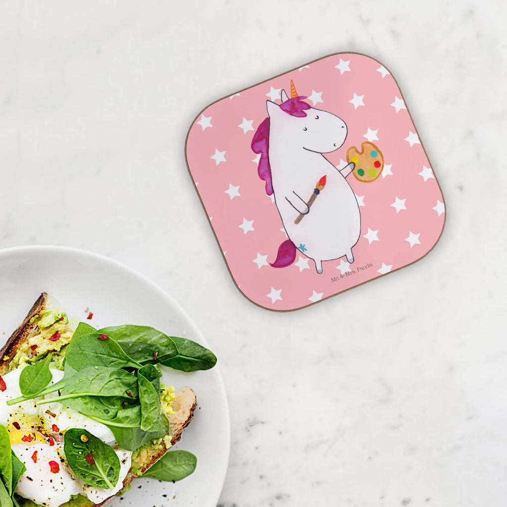 Square coaster unicorn Artist glass coasters, breakfast, gift, party, presents, gifts, Coasters, unicorn, unicorns, Painter gift, Artist, Artist present, English, World, Artist gift, Pen, Drawing, Painting, Brush, Gift, Unicorn