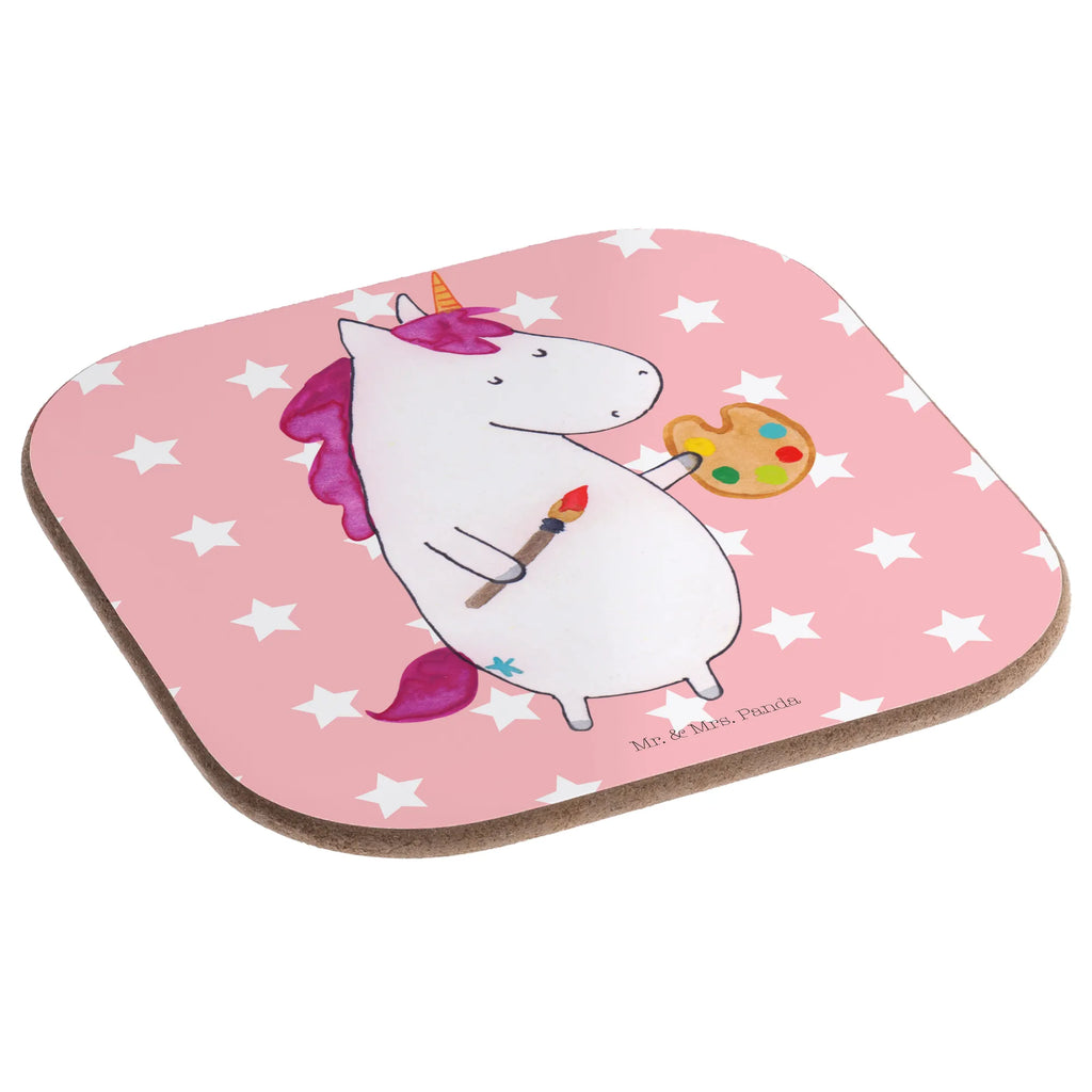 Square coaster unicorn Artist glass coasters, breakfast, gift, party, presents, gifts, Coasters, unicorn, unicorns, Painter gift, Artist, Artist present, English, World, Artist gift, Pen, Drawing, Painting, Brush, Gift, Unicorn