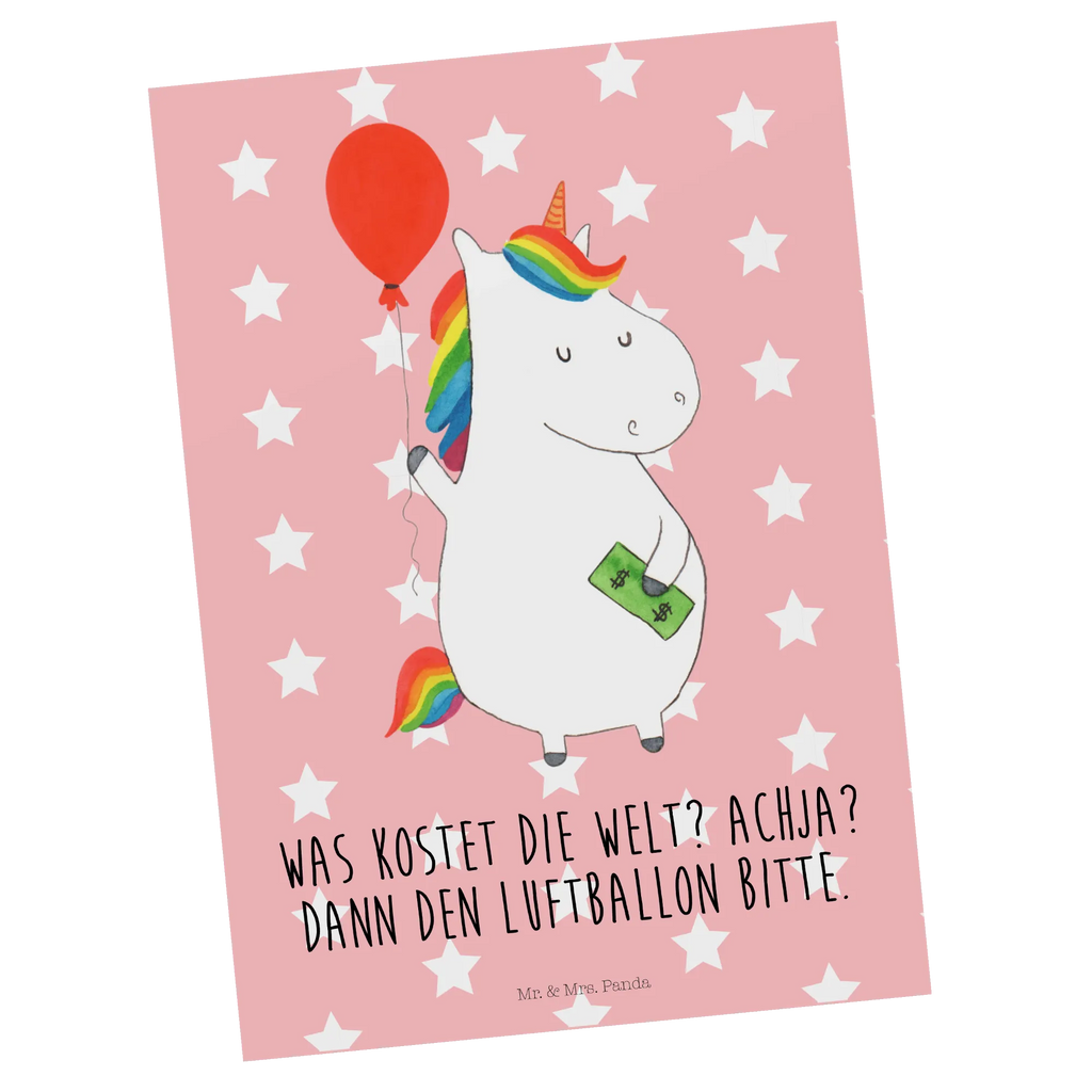 Postkarte Einhorn Luftballon bildkarte, einzelkarte, Grußkarte, Motivkarte, Ansichtskarten, spruchkarte, Designkarte, Ansichtskarte, Postkarte, Kunstkarten, kunstkarte, Fotokarte, Postkarten, Unicorn, Einhorn, Einhörner, Einhorn Deko, Luftballon, Geld, Freundin, Lebenslust, Geschenk, Freude