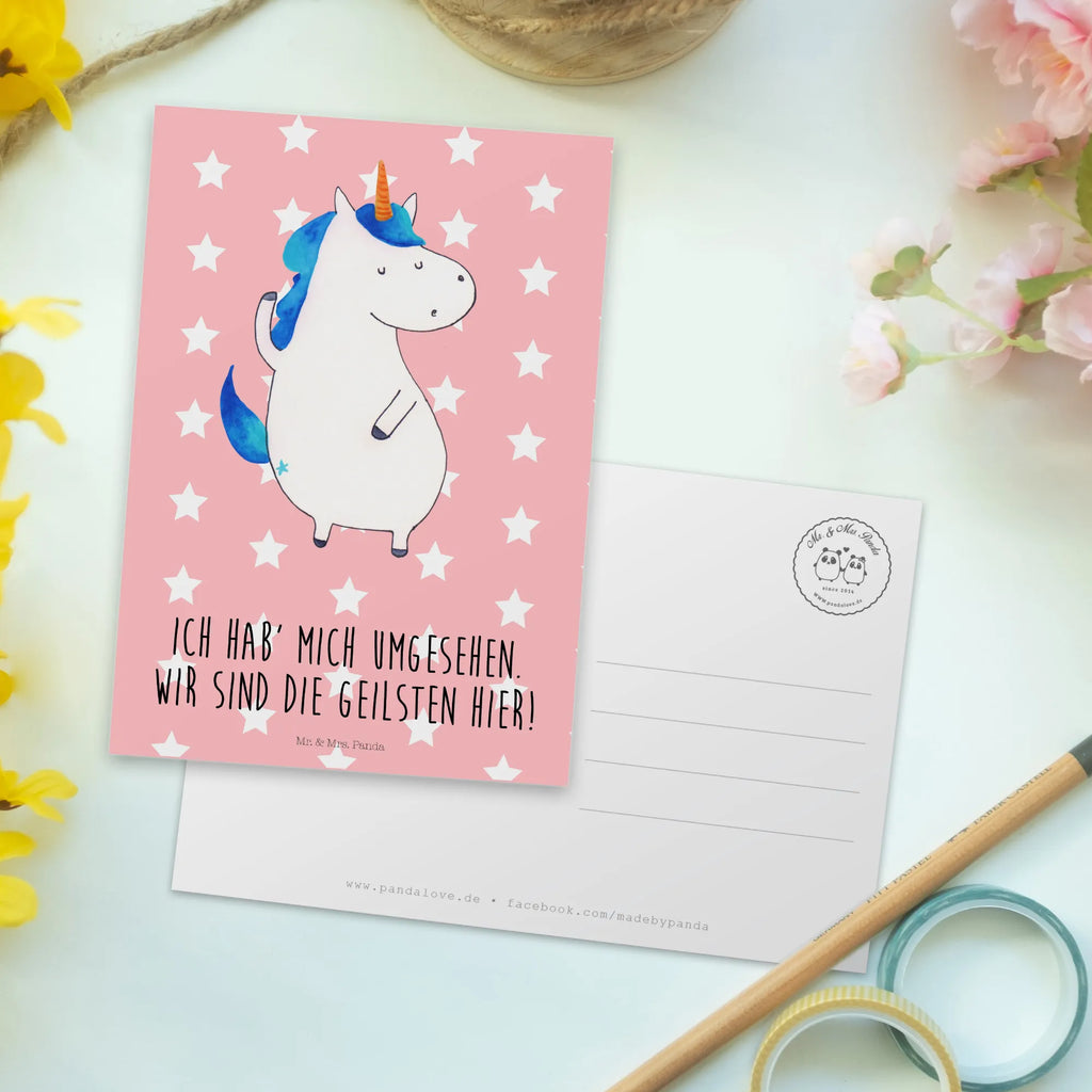 Postkarte Einhorn Mann Fotokarte, Motivkarte, einzelkarte, Postkarte, Kunstkarten, kunstkarte, Designkarte, spruchkarte, Grußkarte, Ansichtskarten, Postkarten, Ansichtskarte, bildkarte, Unicorn, Einhorn, Einhörner, Einhorn Deko, BFF, Familie, Freundin, Bester Freund, Cool, Beste, Hübsch, Party, Mann