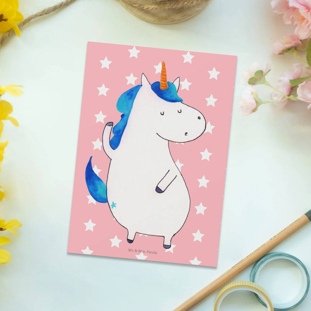 Postkarte Einhorn Mann Fotokarte, Motivkarte, einzelkarte, Postkarte, Kunstkarten, kunstkarte, Designkarte, spruchkarte, Grußkarte, Ansichtskarten, Postkarten, Ansichtskarte, bildkarte, Unicorn, Einhorn, Einhörner, Einhorn Deko, BFF, Familie, Freundin, Bester Freund, Cool, Beste, Hübsch, Party, Mann