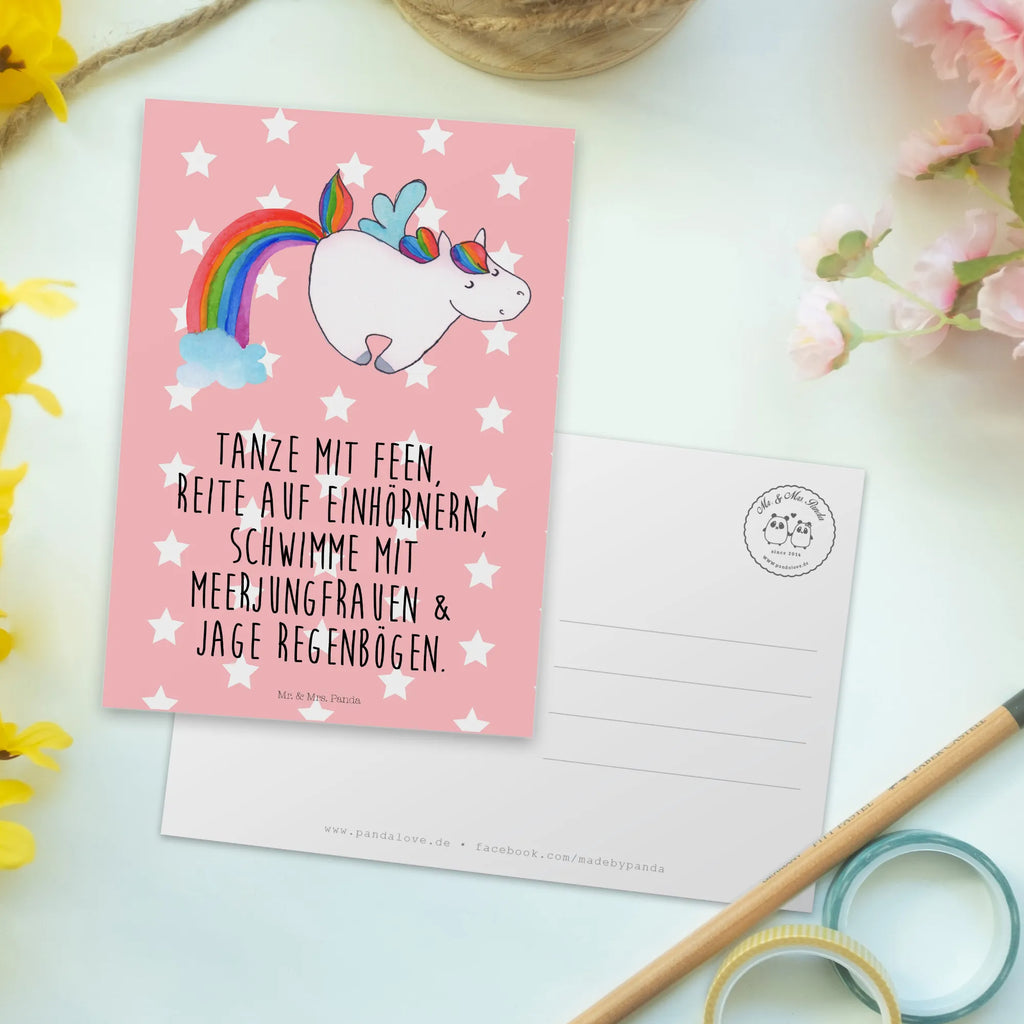 Postcard unicorn Pegasus Postcard, card, gift card, gift, invitation card, invitation, letter, paper, postcards, unicorn, unicorns, rainbow, Unicorn, playing, glitter, growing up, saying fun, reality, unicorn love, pegasus