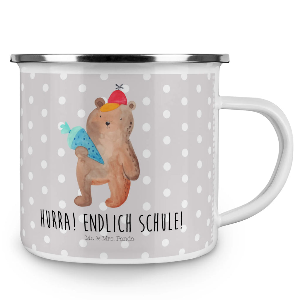 Kempingowy kubek emaliowany Niedźwiedź Torebka szkolna Niedźwiedź, Miś, Pluszowy miś