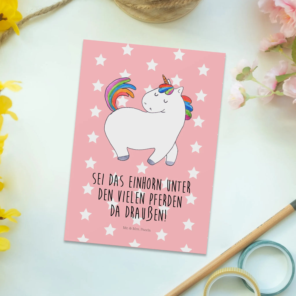 Postcard unicorn Swagger card, postcards, invitation, paper, gift, invitation card, letter, gift card, Postcard, unicorn, unicorns, different, riding gift, riding, girlfriend, riding present, equestrian, proud, Unicorn, horse