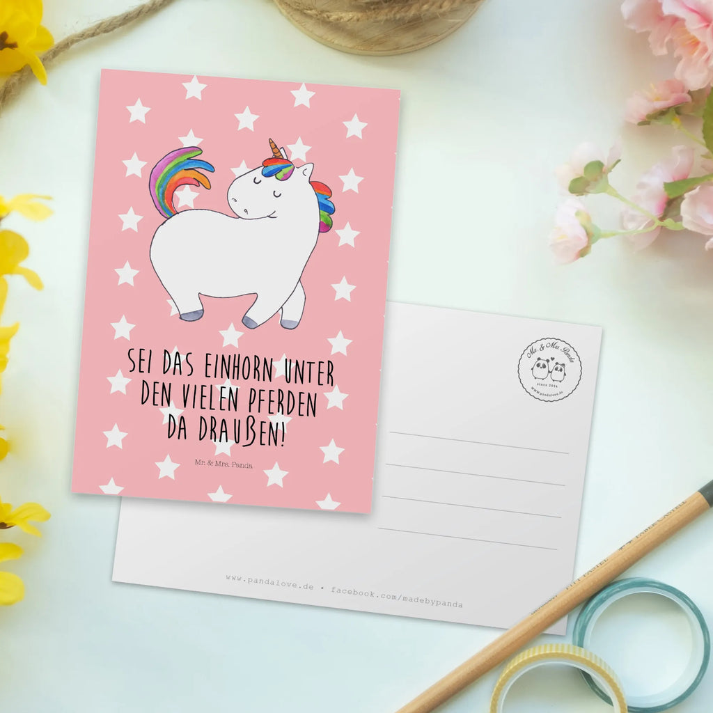 Postcard unicorn Swagger card, postcards, invitation, paper, gift, invitation card, letter, gift card, Postcard, unicorn, unicorns, different, riding gift, riding, girlfriend, riding present, equestrian, proud, Unicorn, horse