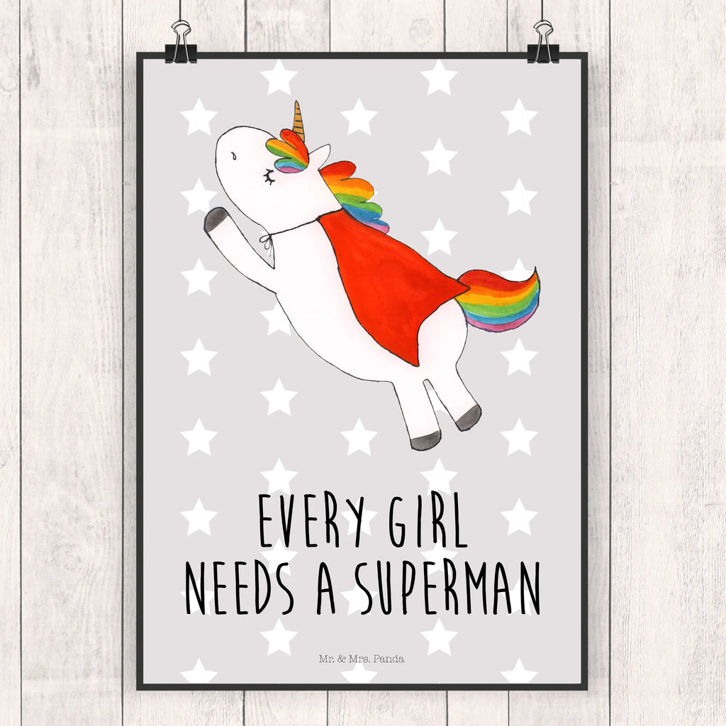 Plakat Jednorożec Super Plakat, Poster, drucke, grafikposter, Posterdruck, Bild für Wand, wanddeko, Deko Bild, kunstdruck poster, Wanddeko Bild, kunst für die wand, wanddruck, wandkunst, Wandposter, Wandschmuck, Bild, Wanddekoration, Mr. & Mrs. Panda Poster, Designposter, kunstposter, Kunstdruck, Wandbild, Einhorn Deko, Einhörner, Einhorn, Unicorn, Geschenk, Traummann, Mädchen, Girl, Freundin, Superheld, Held