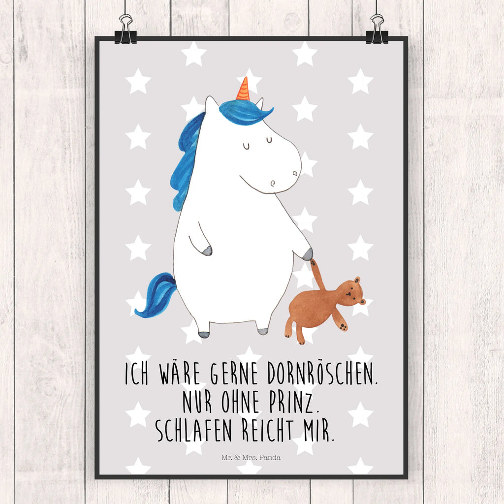 Poster unicorn teddy wanddeko, Plakat, Poster, Designposter, Mr. & Mrs. Panda Poster, wanddruck, Wandbild, Deko Bild, drucke, Wanddekoration, Wandposter, Posterdruck, wandkunst, Bild, Kunstdruck, kunst für die wand, kunstdruck poster, Bild für Wand, grafikposter, Wandschmuck, Wanddeko Bild, kunstposter, Einhorn Deko, Einhörner, Einhorn, Unicorn, Single, Bett, schlafen, Freundin, Singleleben, Träumen, Gute Nacht