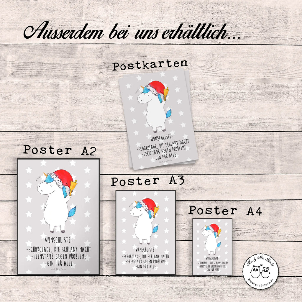 Poster unicorn Santa Claus Plakat, Wanddekoration, kunst für die wand, Bild, kunstposter, Wanddeko Bild, Deko Bild, Kunstdruck, kunstdruck poster, Wandschmuck, Wandposter, grafikposter, Mr. & Mrs. Panda Poster, wandkunst, Wandbild, Poster, wanddruck, drucke, Posterdruck, Designposter, wanddeko, Bild für Wand, Einhorn Deko, Einhörner, Einhorn, Unicorn, Schoki, Schokolade, Feenstaub, Wunschzettel, Wunschliste, Weihnachtsmann, Nikolaus, Weihnachten, Gin