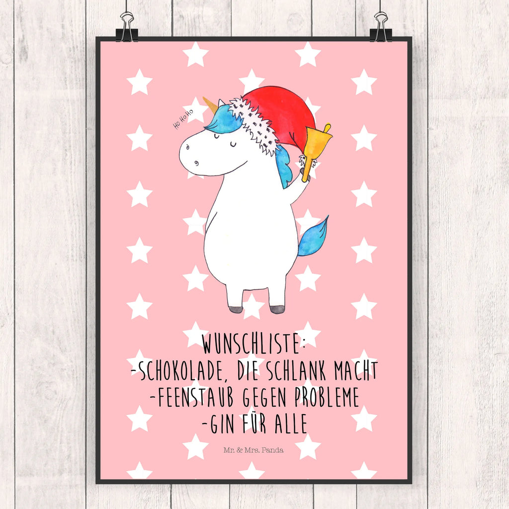 Poster unicorn Santa Claus Plakat, Wanddekoration, kunst für die wand, Bild, kunstposter, Wanddeko Bild, Deko Bild, Kunstdruck, kunstdruck poster, Wandschmuck, Wandposter, grafikposter, Mr. & Mrs. Panda Poster, wandkunst, Wandbild, Poster, wanddruck, drucke, Posterdruck, Designposter, wanddeko, Bild für Wand, Einhorn Deko, Einhörner, Einhorn, Unicorn, Schoki, Schokolade, Feenstaub, Wunschzettel, Wunschliste, Weihnachtsmann, Nikolaus, Weihnachten, Gin
