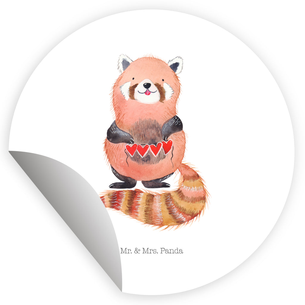Rund Aufkleber Roter Panda Sticker, Aufkleber, Etikett, Kinder, rund, Tiermotive, Gute Laune, lustige Sprüche, Tiere, Panda, Liebe, Rot, Herz, Liebling, Lieblingsmensch