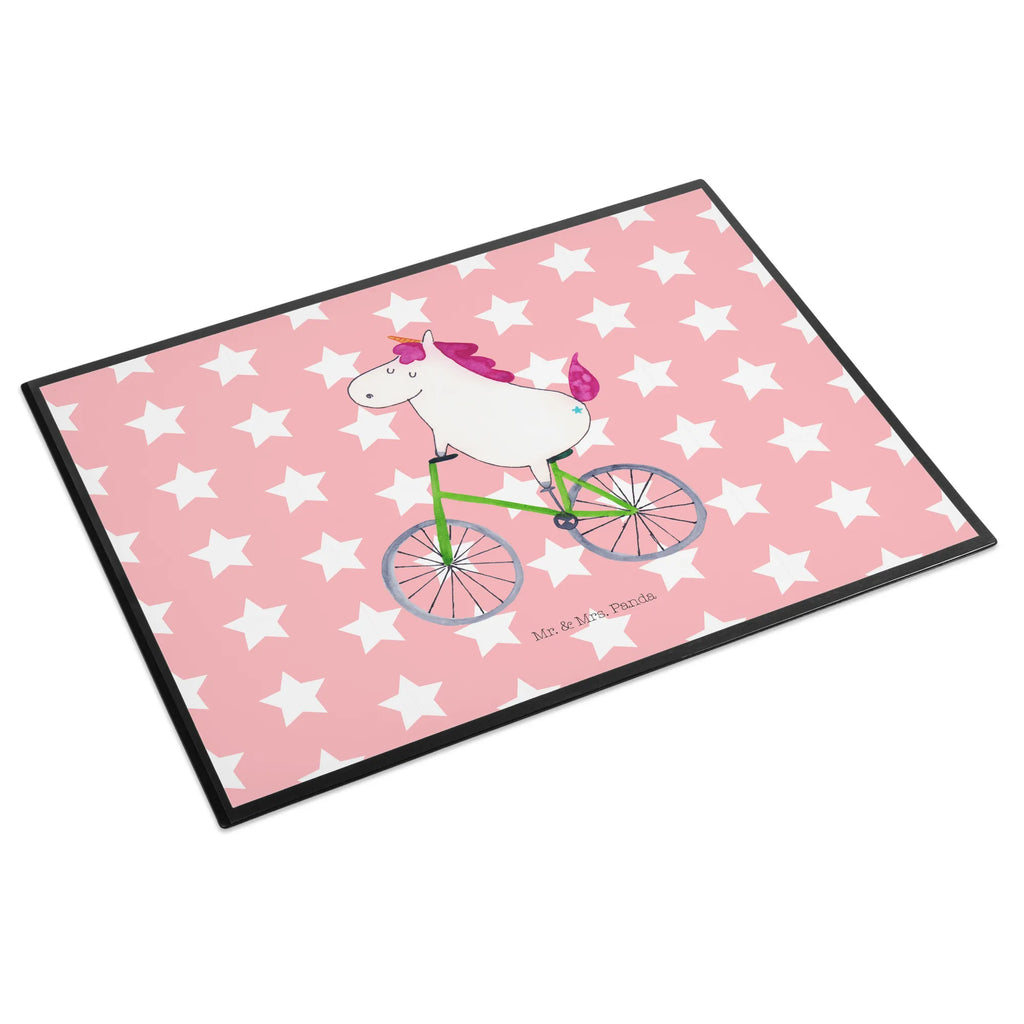 Desk pad unicorn cyclist children, girl, Desk pad, office, underlay, desk, unicorn, unicorns, bike, cyclist gift, fairy dust, luxury problem, present, grief, confetti, love affliction, wheel, cycling
