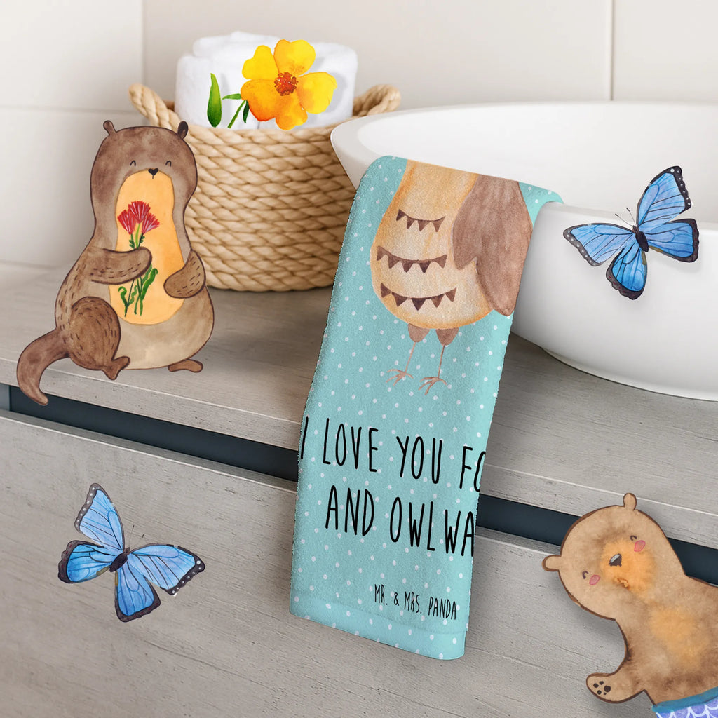 Hand towel Owl Satisfied towels, Towel, children, bath towel, big, bathroom, baby, owl, forest animal, bird, nocturnal, gift ideas, birthday present, illustrated, funny, romantic gift, owl decor, Love saying, Owl saying, Pun funny, Owl deco, Wedding anniversary gift, Romantic, Owl, Saying beautiful