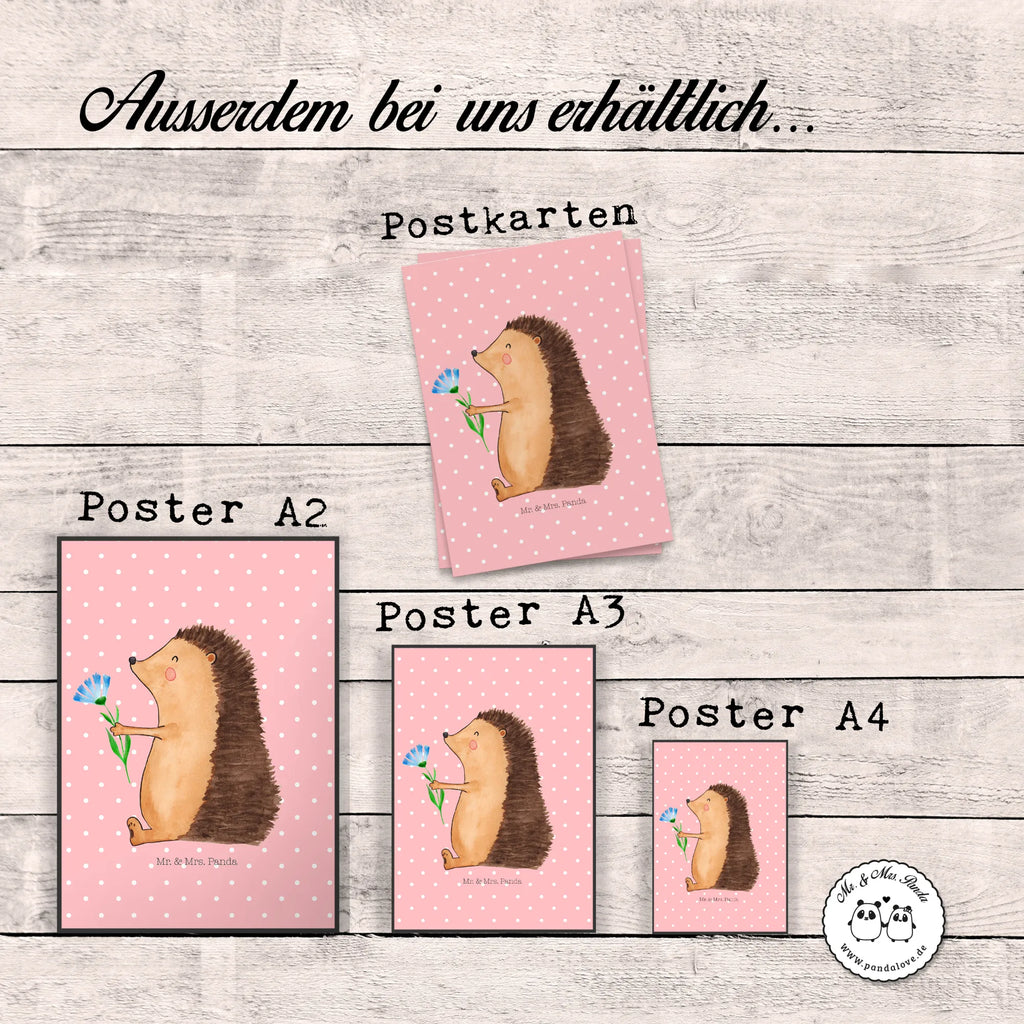 Plakat jeż Kwiaty Designposter, Mr. & Mrs. Panda Poster, Kinderposter, Kunstdruck, Raumdekoration, Wanddeko Bild, Handgemaltes Poster, Wanddekoration, Poster, Wandposter, Küchenposter, Bild, Posterdruck, Wanddeko, Tiermotive, Gute Laune, lustige Sprüche, Tiere, Krankheit, Genesungswünsche, Igel, Krankenhaus, krank, Besuch, Gute Besserung