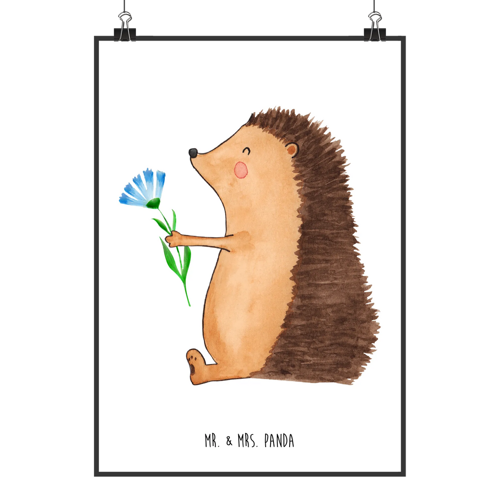 Plakat jeż Kwiaty Designposter, Mr. & Mrs. Panda Poster, Kinderposter, Kunstdruck, Raumdekoration, Wanddeko Bild, Handgemaltes Poster, Wanddekoration, Poster, Wandposter, Küchenposter, Bild, Posterdruck, Wanddeko, Tiermotive, Gute Laune, lustige Sprüche, Tiere, Krankheit, Genesungswünsche, Igel, Krankenhaus, krank, Besuch, Gute Besserung