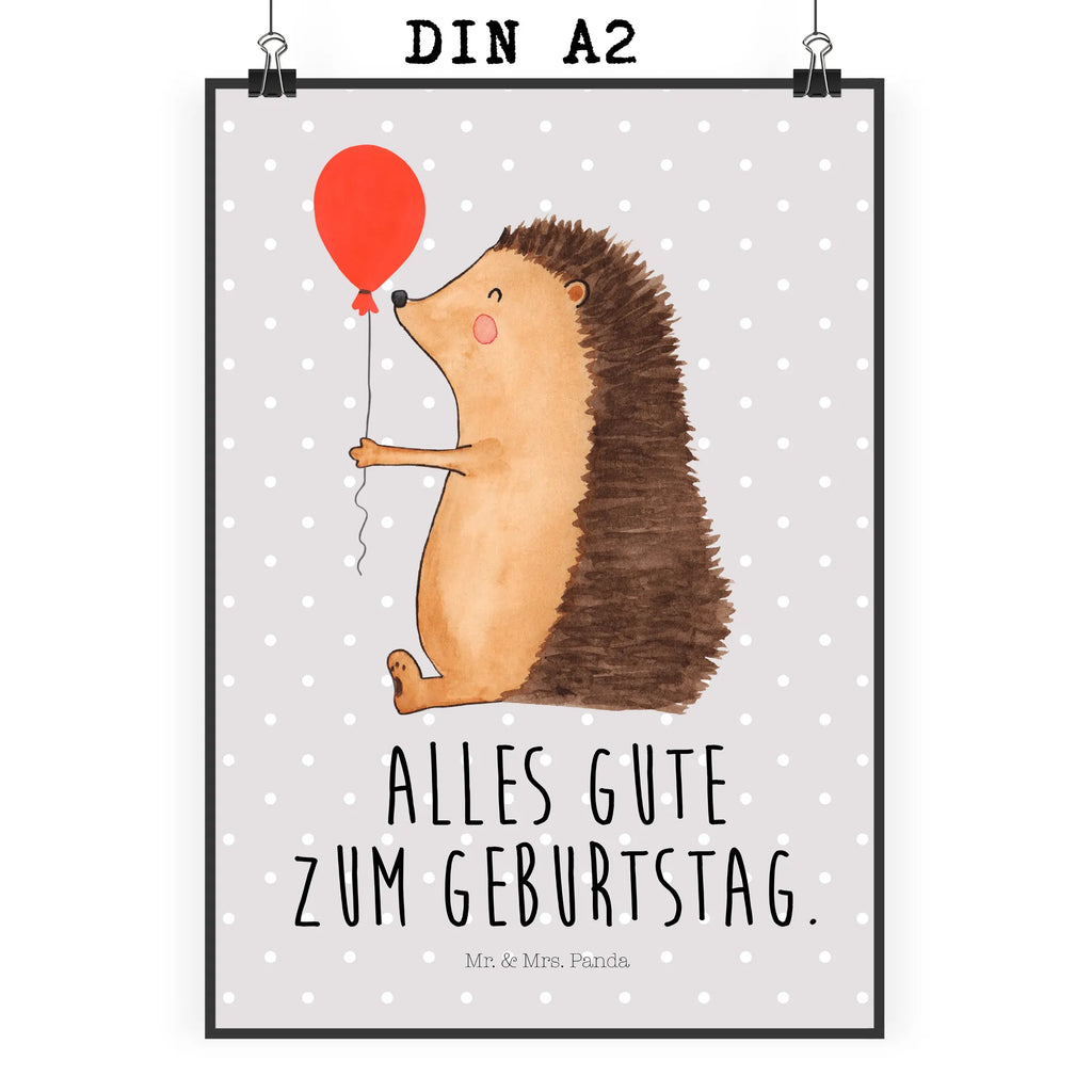 Poster Hedgehog balloon kunstdruck poster, wandkunst, kunstposter, grafikposter, Plakat, Posterdruck, wanddeko, Wandschmuck, Mr. & Mrs. Panda Poster, Wandbild, Bild, Wanddeko Bild, Designposter, Poster, Wandposter, Bild für Wand, Deko Bild, drucke, Wanddekoration, Kunstdruck, wanddruck, kunst für die wand, Gute Laune, Tiermotive, Tiere, Lustige Sprüche, Happy Birthday, Geburtstagskind, Geburtstag, Igel, Glückwunsch, Ballon, Herzlichen Glückwunsch