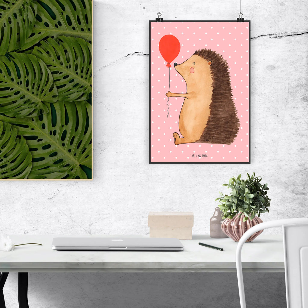 Poster Hedgehog balloon kunstdruck poster, wandkunst, kunstposter, grafikposter, Plakat, Posterdruck, wanddeko, Wandschmuck, Mr. & Mrs. Panda Poster, Wandbild, Bild, Wanddeko Bild, Designposter, Poster, Wandposter, Bild für Wand, Deko Bild, drucke, Wanddekoration, Kunstdruck, wanddruck, kunst für die wand, Gute Laune, Tiermotive, Tiere, Lustige Sprüche, Happy Birthday, Geburtstagskind, Geburtstag, Igel, Glückwunsch, Ballon, Herzlichen Glückwunsch