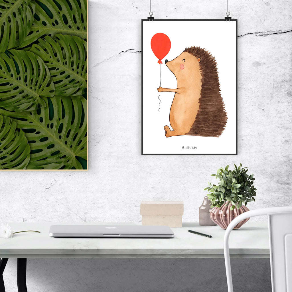 Poster Hedgehog balloon kunstdruck poster, wandkunst, kunstposter, grafikposter, Plakat, Posterdruck, wanddeko, Wandschmuck, Mr. & Mrs. Panda Poster, Wandbild, Bild, Wanddeko Bild, Designposter, Poster, Wandposter, Bild für Wand, Deko Bild, drucke, Wanddekoration, Kunstdruck, wanddruck, kunst für die wand, Gute Laune, Tiermotive, Tiere, Lustige Sprüche, Happy Birthday, Geburtstagskind, Geburtstag, Igel, Glückwunsch, Ballon, Herzlichen Glückwunsch