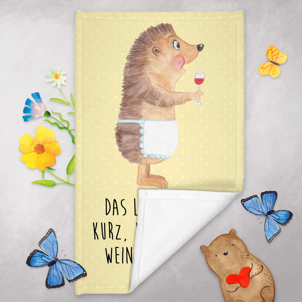 Hand towel Hedgehog wine Towel, bath towel, baby, towels, bathroom, big, children, small animals, cute, funny, cute animal motives, hand drawn, small world, funny sayings, good mood, happy, gifts, gift ideas, special gifts, animal lover, card, hedgehog, wine saying, drinking wine, gift wine drinker, wine decoration, gift wine lover, white wine, wine glass, red wine