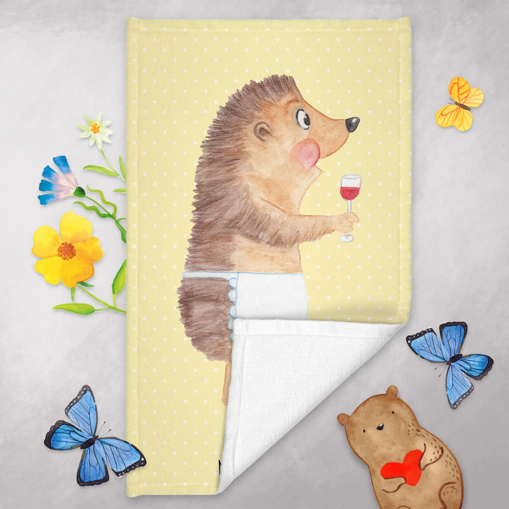 Hand towel Hedgehog wine Towel, bath towel, baby, towels, bathroom, big, children, small animals, cute, funny, cute animal motives, hand drawn, small world, funny sayings, good mood, happy, gifts, gift ideas, special gifts, animal lover, card, hedgehog, wine saying, drinking wine, gift wine drinker, wine decoration, gift wine lover, white wine, wine glass, red wine