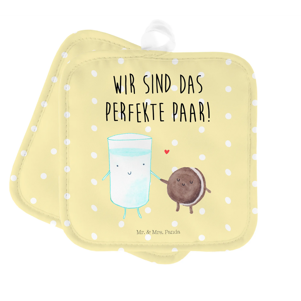 2er Set Topflappen  Milch Keks Topflappenset, Topflappen Set, Topflappen 2er Set, Topfuntersetzer, Topflappen, Topfhandschuhe, topfhalter, 2er Set Topflappen, Gute Laune, Tiermotive, Tiere, Lustige Sprüche, Keks, Perfektes Paar, Milk, Motiv Süß, Cookie, Romantisch, Einladung Frühstück, Kaffee, Kekse, Milch