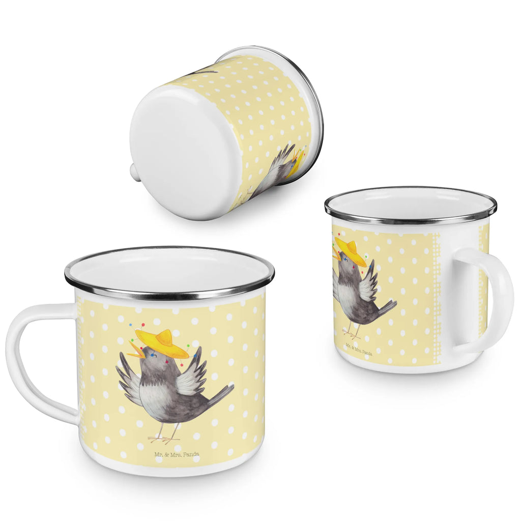 Enamel camping mug Crow sombrero wandertasse, Metalltasse, Blechtasse, Tasse Emaille, Teebecher, Reisebecher, Kaffeebecher, Campingbecher, Emaille Tasse, wanderbecher, blechbecher, Trinkbecher, Becher, reisetasse, metallbecher, Teetasse, Emaille Becher, Campingtasse, becher emaille, Kaffeetasse, Emailletasse, emaillebecher, Pott, Tasse, Lustige Sprüche, Tiere, Tiermotive, Gute Laune, Vogel, Motivation, Vögel, Fröhlich sein, Elster, Glück Spruch, glücklich sein, Spruch Positiv, Rabe, Froh