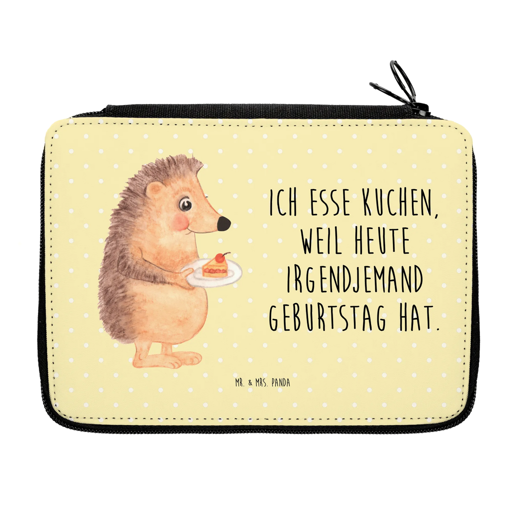 Leather folder Hedgehog piece of cake pupil, pencil bag, enrolment, pencil case, pen roll, school, child, motif, primary school, gift, small animals, cute, funny, cute animal motives, hand drawn, small world, funny sayings, good mood, happy, gifts, gift ideas, special gifts, animal lover, card, hedgehog, bake cake, food saying, cake, invitation party, birthday cake, baking gift