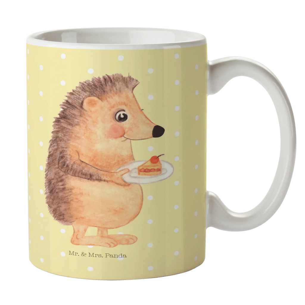 Tasse Igel Kuchenstück Kaffeetasse, Geschenktasse, Teetasse, Keramiktasse, Tasse mit Zitaten, Tasse, Porzellantasse, Tasse mit Motiven, Bürotasse, Tiermotive, Gute Laune, lustige Sprüche, Tiere, Backen Geschenk, Essen Spruch, Kuchen, Geburtstagskuchen, Igel, Torte, Einladung Party, Kuchen backen