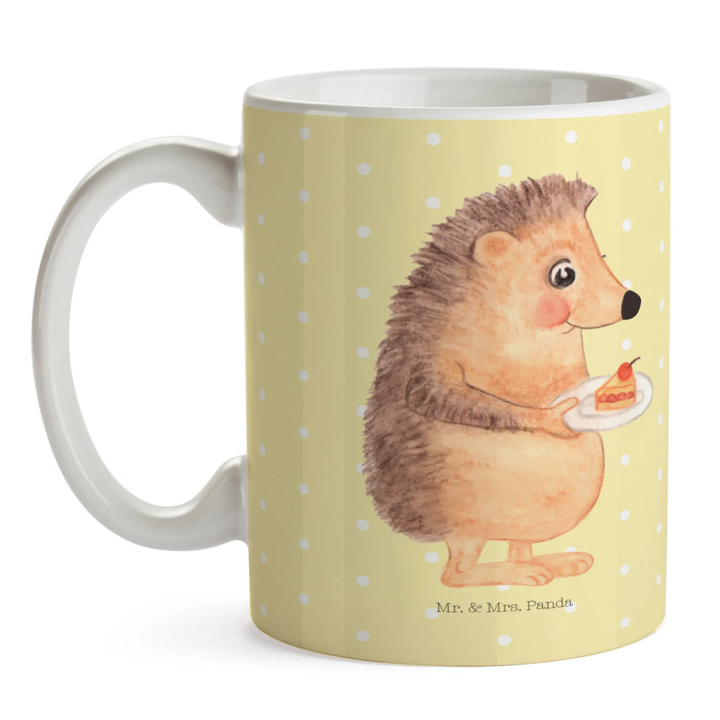 Tasse Igel Kuchenstück Kaffeetasse, Geschenktasse, Teetasse, Keramiktasse, Tasse mit Zitaten, Tasse, Porzellantasse, Tasse mit Motiven, Bürotasse, Tiermotive, Gute Laune, lustige Sprüche, Tiere, Backen Geschenk, Essen Spruch, Kuchen, Geburtstagskuchen, Igel, Torte, Einladung Party, Kuchen backen