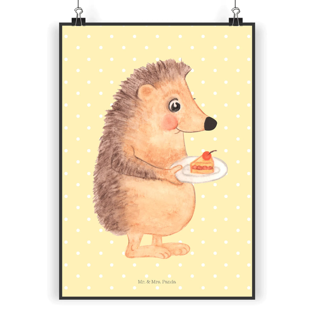 Poster Hedgehog piece of cake Wanddeko Bild, Mr. & Mrs. Panda Poster, Wanddeko, Wanddekoration, Designposter, Kinderposter, Raumdekoration, Kunstdruck, Wandposter, Handgemaltes Poster, Posterdruck, Küchenposter, Bild, Poster, Tiermotive, Gute Laune, lustige Sprüche, Tiere, Geburtstagskuchen, Einladung Party, Kuchen backen, Backen Geschenk, Torte, Kuchen, Essen Spruch, Igel