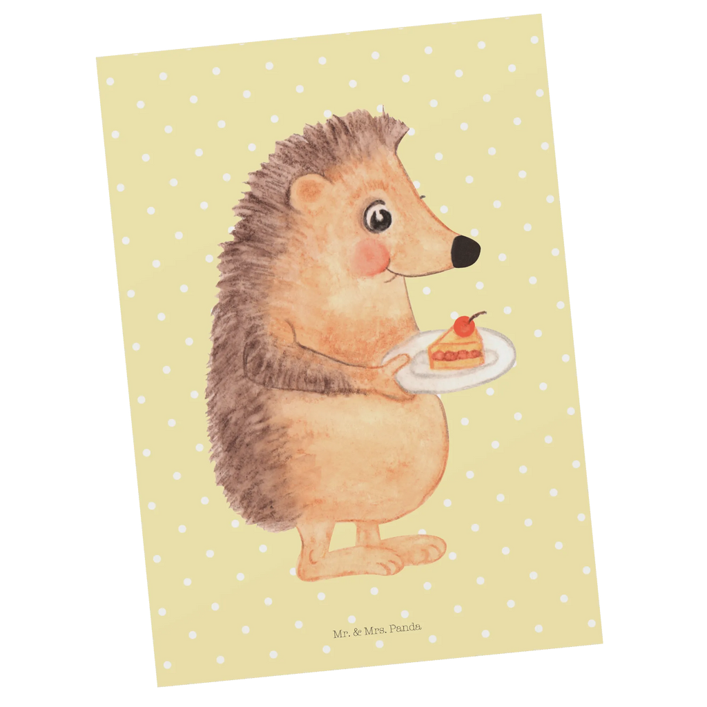 Postcard Hedgehog piece of cake kunstkarte, Grußkarte, Motivkarte, Fotokarte, bildkarte, Ansichtskarten, Kunstkarten, Postkarten, spruchkarte, Postkarte, Designkarte, Ansichtskarte, einzelkarte, Tiere, Lustige Sprüche, Gute Laune, Tiermotive, Kuchen Backen, Backen Geschenk, Geburtstagskuchen, Essen Spruch, Einladung Party, Igel, Kuchen, Torte