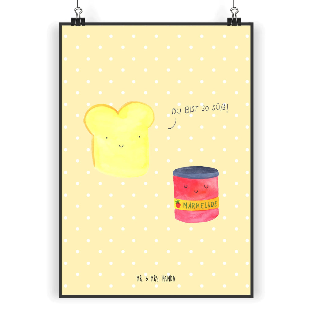 Plakat Tost dżem Mr. & Mrs. Panda Poster, Wanddeko Bild, Kunstdruck, kunstposter, Designposter, Posterdruck, Bild, kunstdruck poster, Wanddekoration, Plakat, Wandschmuck, wandkunst, grafikposter, Deko Bild, drucke, Poster, Wandposter, kunst für die wand, Wandbild, Bild für Wand, wanddeko, wanddruck, Gute Laune, Tiermotive, Tiere, Lustige Sprüche, Küche Spruch, Frühstück Einladung, Marmelade, Süße Postkarte, Toastbrot, Dreamteam, Brot, Süß, Toast, Küche Deko