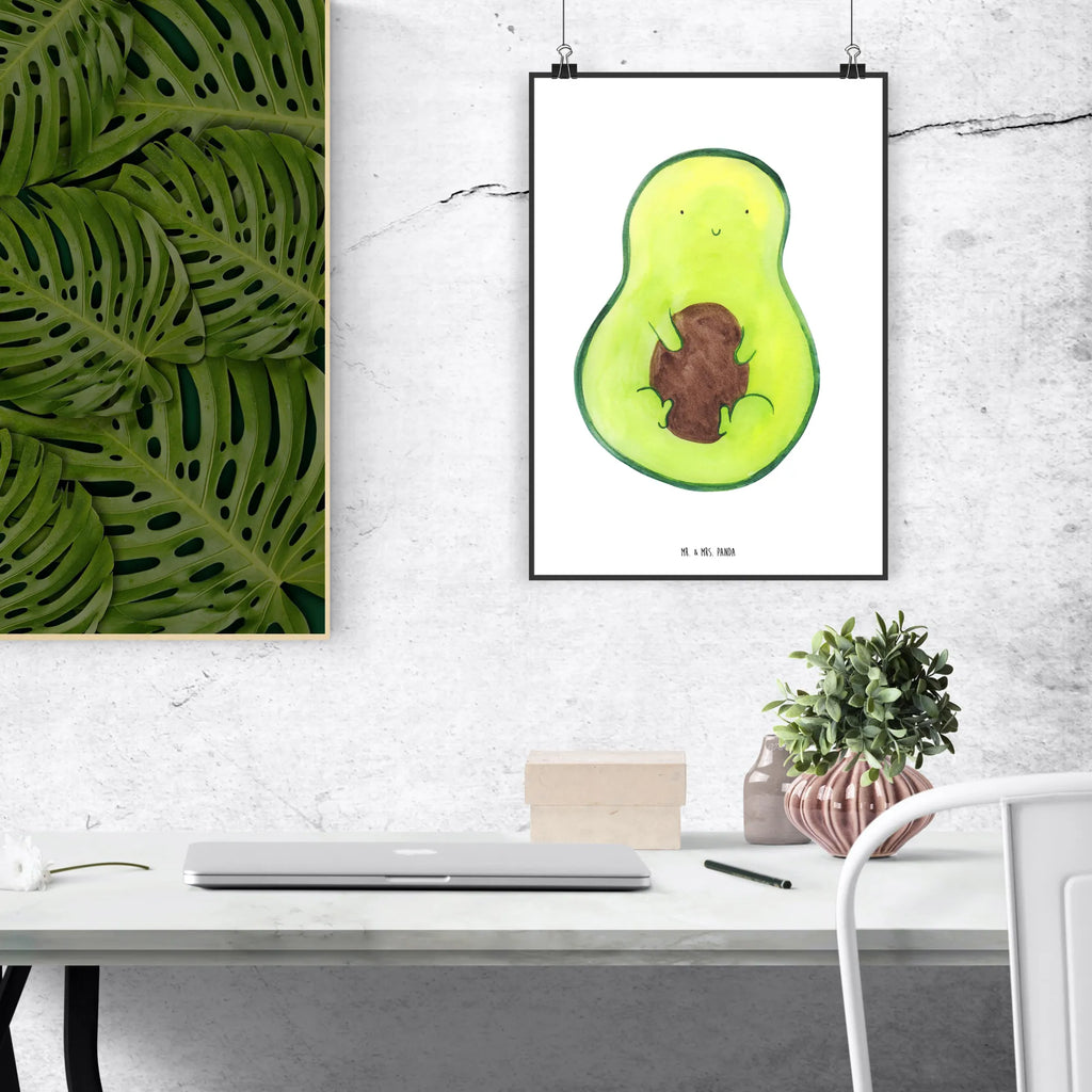 Poster avocado core Kinderposter, Raumdekoration, Kunstdruck, Mr. & Mrs. Panda Poster, Handgemaltes Poster, Poster, Wanddeko Bild, Wanddeko, Wanddekoration, Designposter, Küchenposter, Bild, Wandposter, Posterdruck, Avocado, Veggie, Vegan, Gesund, Avocadokern, Kern, Avokado, Pflanze, Spruch Leben
