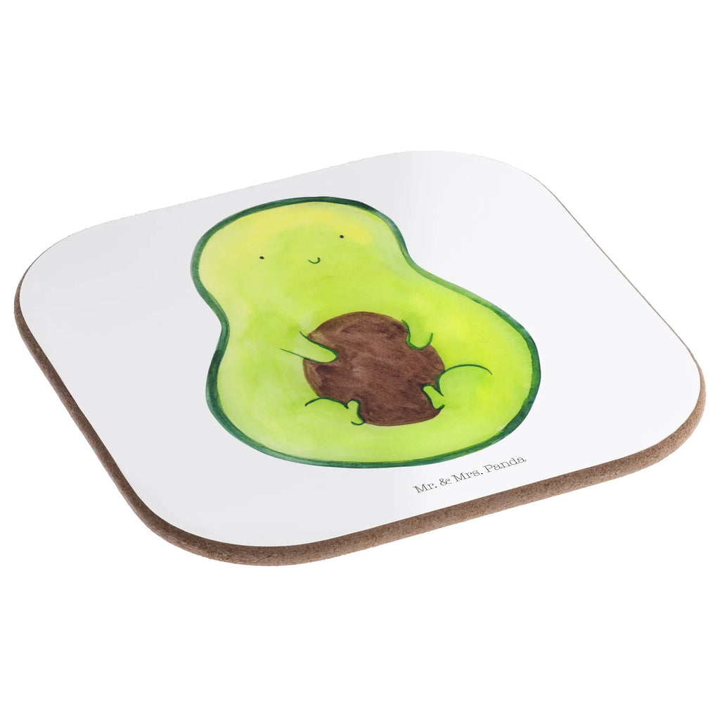 Square coaster avocado core Coasters, gifts, gift, breakfast, glass coasters, presents, party, avocado, vegetables, plant, saying life, seed, avocado seed