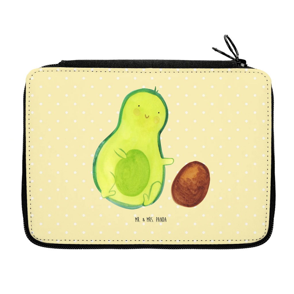 Leather folder avocado core rolls pencil case, enrolment, pen roll, pencil bag, motif, gift, pupil, child, school, primary school, avocado, vegetables, birth, love, big love, avocados, birthday, pregnancy, baby, for birth, first child, baby party, infant