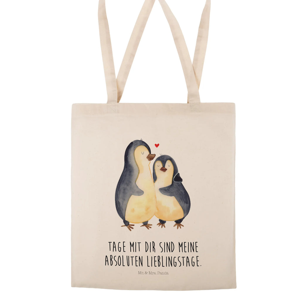 Tragetasche Pinguin umarmend shopping tasche, tote bag, Laptoptasche, Jutetasche, Strandtasche, Henkeltasche, Stofftasche, Einkaufstasche, Tasche, Einkaufsbeutel, Alltagstasche, Umhängetasche, Schultasche, Einkaufstüte, Jutebeutel, uni tasche, bedruckte tasche, büchertasche, Schultertasche, Badetasche, Statementbeutel, Tragetasche, Stoffbeutel, Beutel, Baumwolltasche, Beuteltasche, unitasche, baumwollbeutel, Shopper, Tüte, Leinentasche, Pinguin, Liebesbeweis, Verlobung, Liebe, Liebesgeschenk, Hochzeitstag, Jahrestag, Hochzeitsgeschenk, Liebespaar, Hochzeit