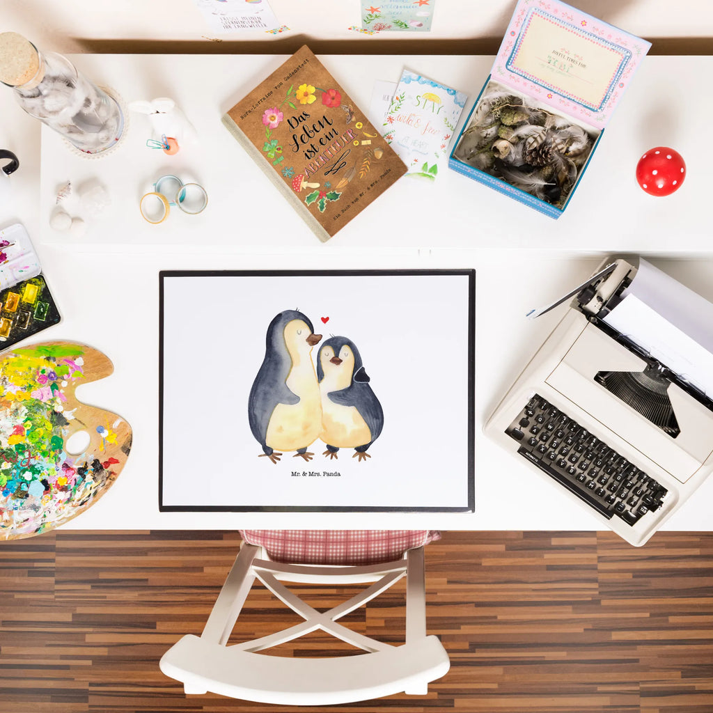 Desk pad Penguin embrace Bürobedarf, Schreibtischauflage, Schreibtischunterlage Groß, Büroartikel, Schreibtisch Unterlagen, Schreibwaren, Schreibunterlage, Pinguin, Liebe, Verlobung, Liebesbeweis, Liebesgeschenk, Liebespaar, Hochzeitsgeschenk, Jahrestag, Hochzeit, Hochzeitstag