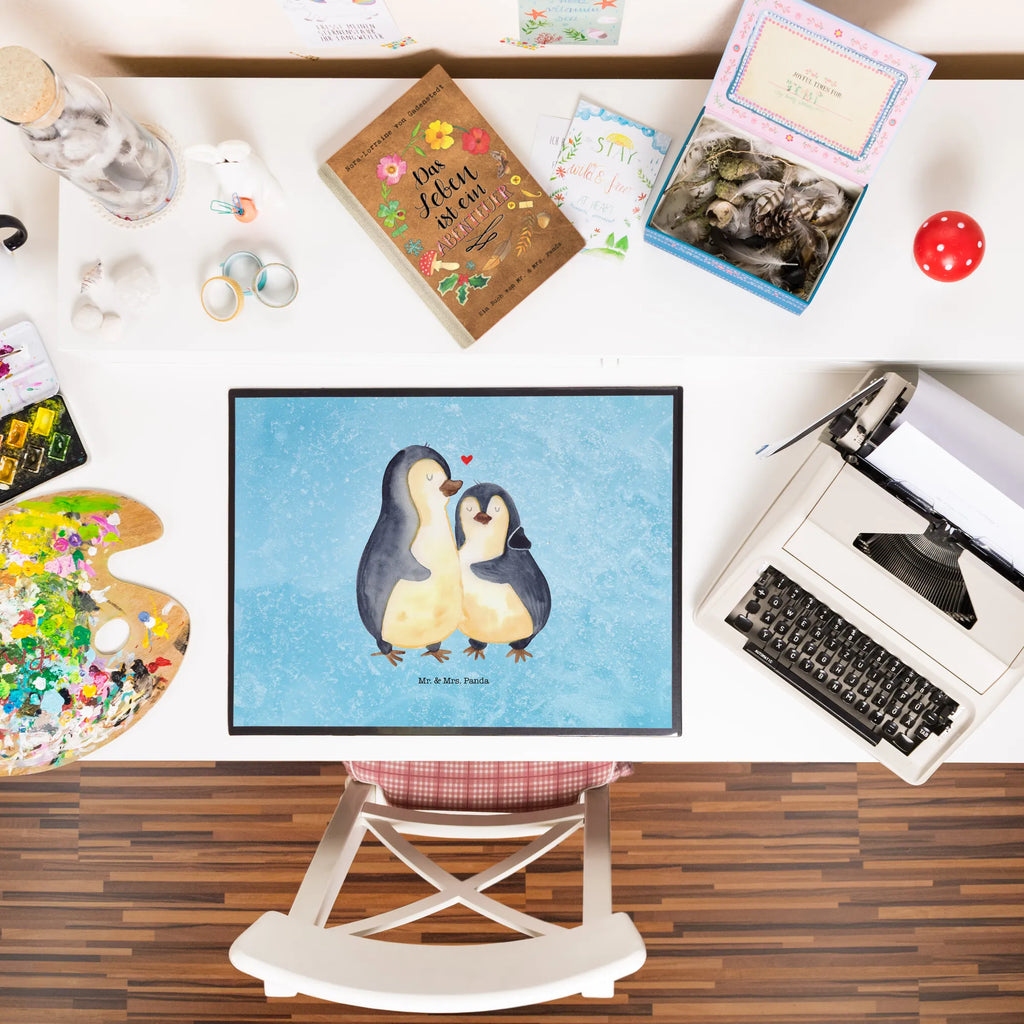 Desk pad Penguin embrace Bürobedarf, Schreibtischauflage, Schreibtischunterlage Groß, Büroartikel, Schreibtisch Unterlagen, Schreibwaren, Schreibunterlage, Pinguin, Liebe, Verlobung, Liebesbeweis, Liebesgeschenk, Liebespaar, Hochzeitsgeschenk, Jahrestag, Hochzeit, Hochzeitstag