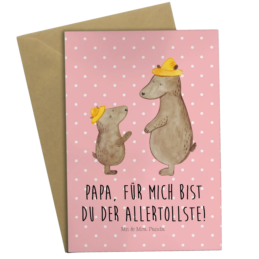 Kartka okolicznościowa Niedźwiedzie z kapeluszami Glückwunschkarte, Hochzeitskarte, Klappkarte, Karte, Ansichtskarten, Geburtstagskarte, Einladungskarte, Grußkarte, Familie, Vatertag, Muttertag, Bruder, Schwester, Mama, Papa, Oma, Opa, Papi, Daddy, Söhne, Vorbild, Lieblingsmensch, Sohn, Bären, Kind, Family, Kinder, Dad, Vater, Vater-Sohn, Paps, Bär